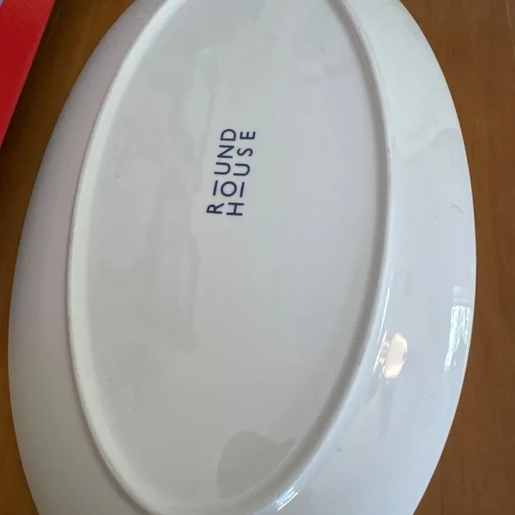 Round House Sicily Stripe Oval Serving Platter Bone China - Picture 3 of 4